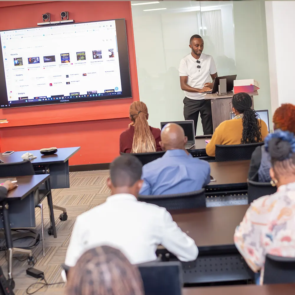 Elvis W. teaching a Click2Skill training session